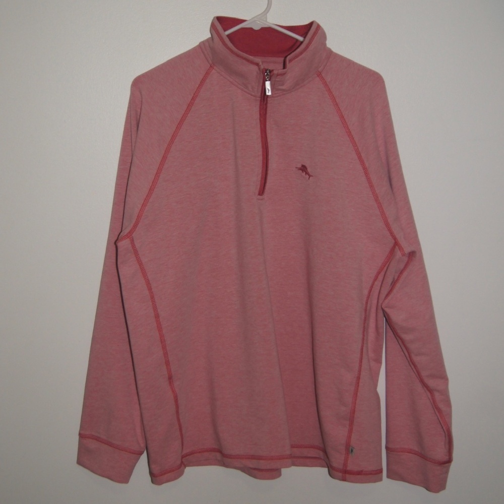 Men's Red Tommy Bahama Long-Sleeve Pullover size Large